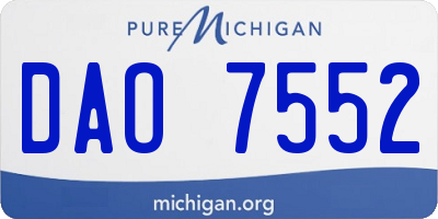 MI license plate DAO7552