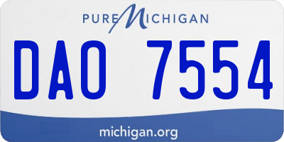 MI license plate DAO7554
