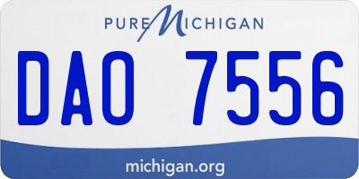MI license plate DAO7556