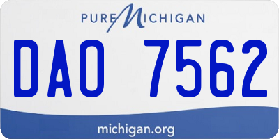 MI license plate DAO7562