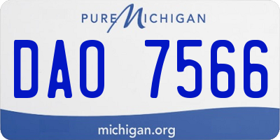 MI license plate DAO7566