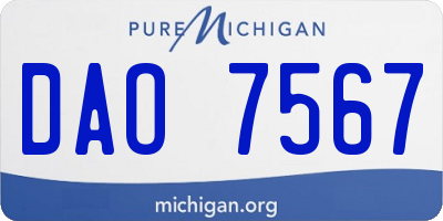 MI license plate DAO7567