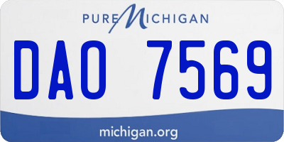 MI license plate DAO7569