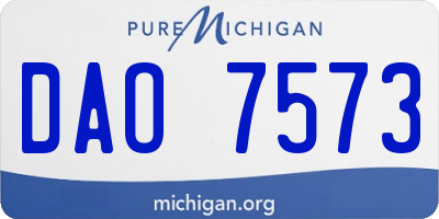 MI license plate DAO7573