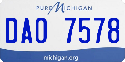 MI license plate DAO7578
