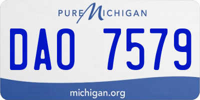 MI license plate DAO7579