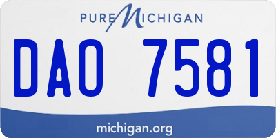MI license plate DAO7581