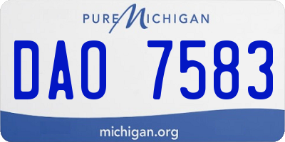 MI license plate DAO7583