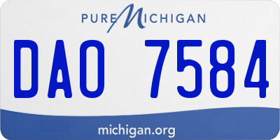 MI license plate DAO7584