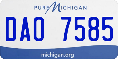 MI license plate DAO7585