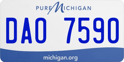 MI license plate DAO7590