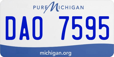 MI license plate DAO7595