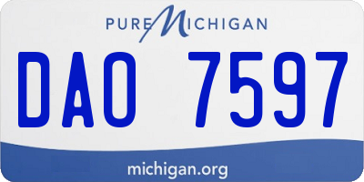 MI license plate DAO7597