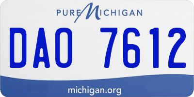 MI license plate DAO7612