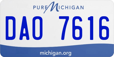 MI license plate DAO7616