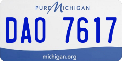 MI license plate DAO7617