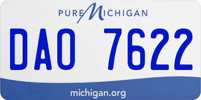 MI license plate DAO7622