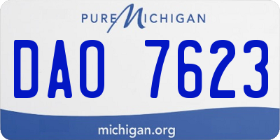 MI license plate DAO7623
