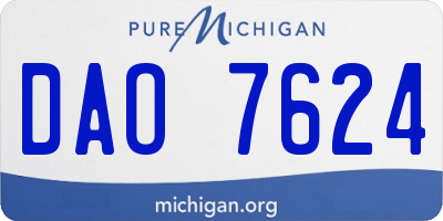 MI license plate DAO7624