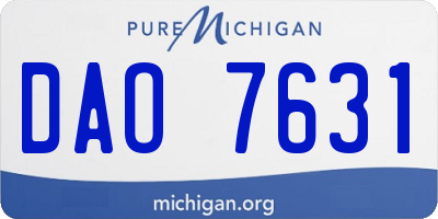 MI license plate DAO7631