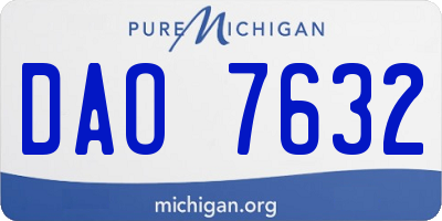 MI license plate DAO7632