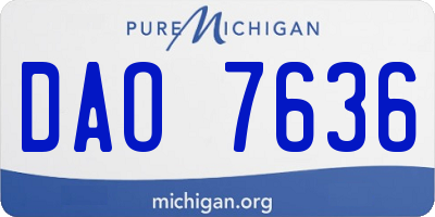 MI license plate DAO7636