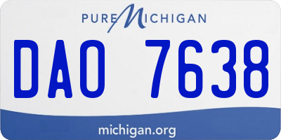 MI license plate DAO7638