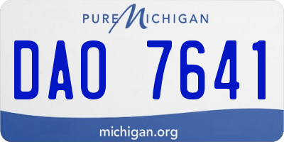 MI license plate DAO7641