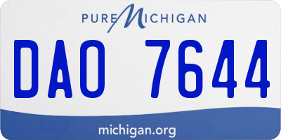 MI license plate DAO7644