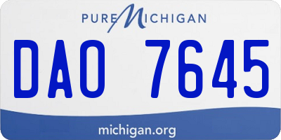 MI license plate DAO7645