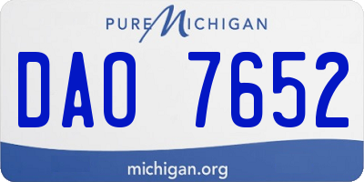 MI license plate DAO7652