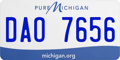 MI license plate DAO7656