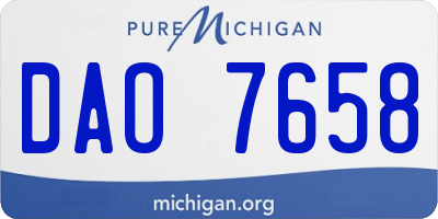 MI license plate DAO7658