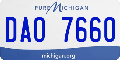 MI license plate DAO7660