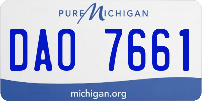 MI license plate DAO7661