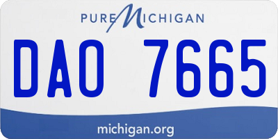 MI license plate DAO7665