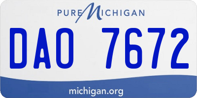 MI license plate DAO7672