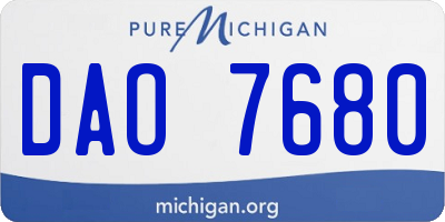 MI license plate DAO7680