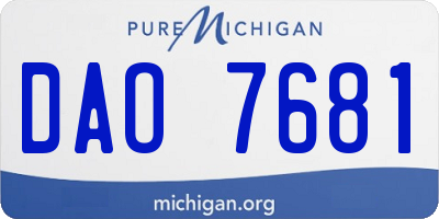 MI license plate DAO7681