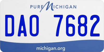 MI license plate DAO7682