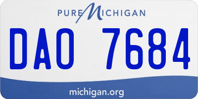 MI license plate DAO7684