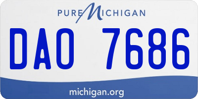 MI license plate DAO7686