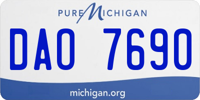 MI license plate DAO7690