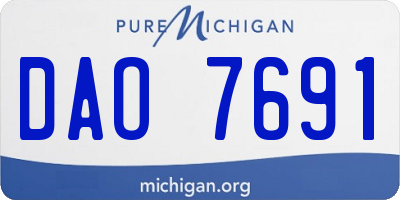 MI license plate DAO7691