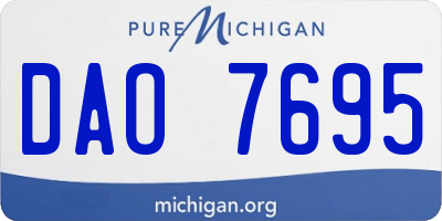 MI license plate DAO7695
