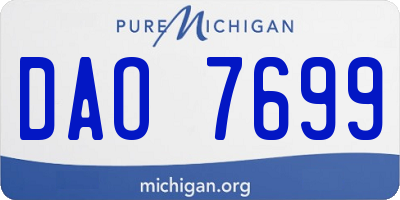 MI license plate DAO7699