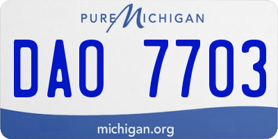 MI license plate DAO7703