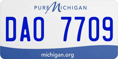 MI license plate DAO7709