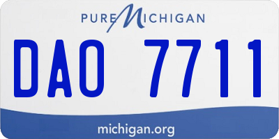 MI license plate DAO7711