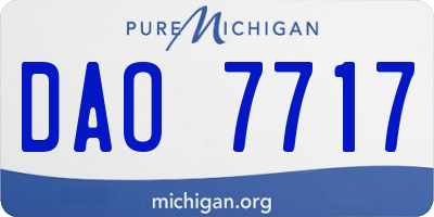 MI license plate DAO7717